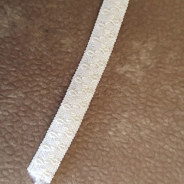 Au m&egrave;tre &Eacute;lastique blanc fantaisie 10 mm.
