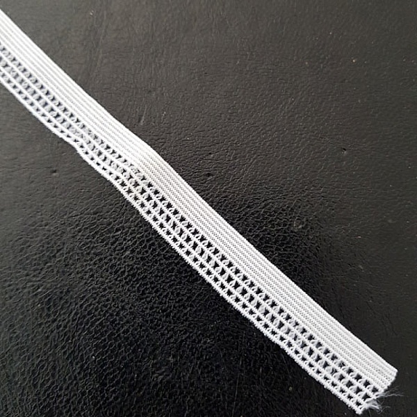 Au m&egrave;tre &Eacute;lastique blanc fantaisie 12 mm.