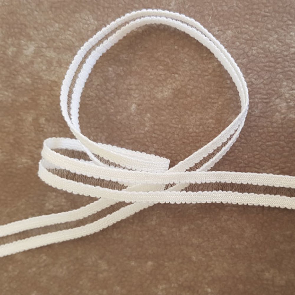 Au m&egrave;tre &Eacute;lastique blanc fantaisie 15 mm 02