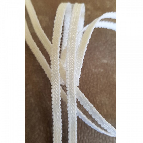 Au m&egrave;tre &Eacute;lastique blanc fantaisie 15 mm 02