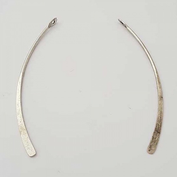 Barre Tige Courb&eacute; En M&eacute;tal Argent&eacute; 1 anneau N&deg;01 Argent