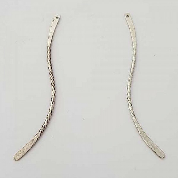 Barre Tige Courb&eacute; En M&eacute;tal Argent&eacute; 1 anneau N&deg;02 Argent
