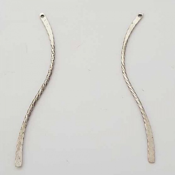 Barre Tige Courb&eacute; En M&eacute;tal Argent&eacute; 1 anneau N&deg;03 Argent