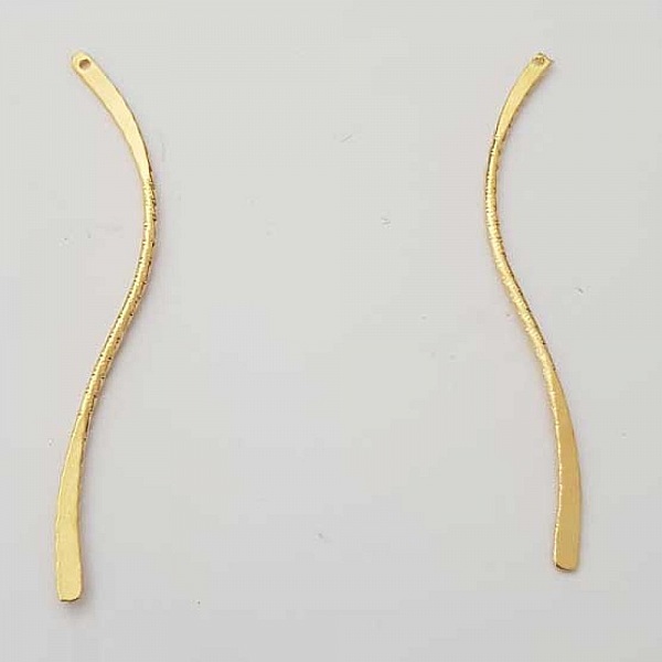 Barre Tige Courb&eacute; En M&eacute;tal Argent&eacute; 1 anneau N&deg;03 Dor&eacute;
