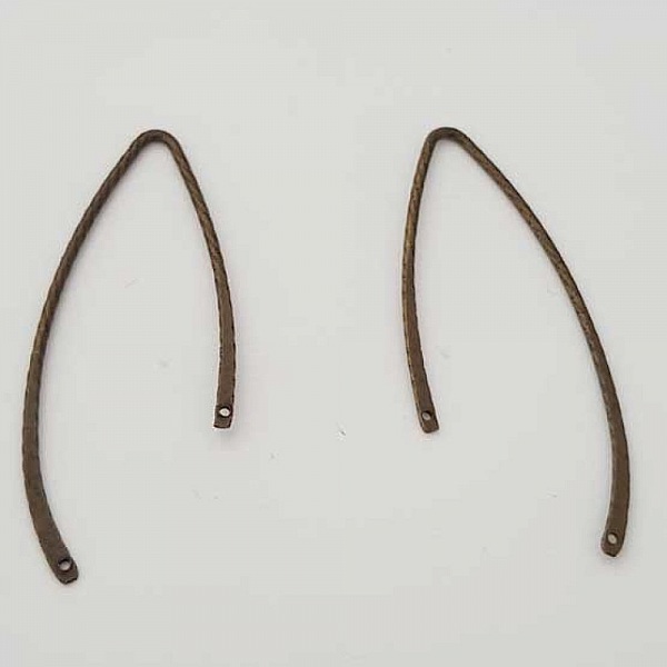Barre Tige Courb&eacute; En M&eacute;tal Argent&eacute; 2 anneaux N&deg;04 Bronze