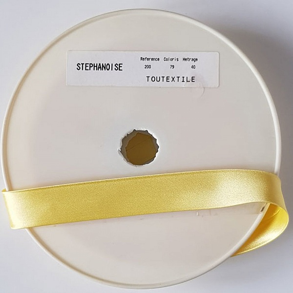 Biais uni Tout Textile Satin 1 M&egrave;tre col 79 Jaune