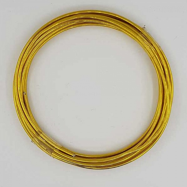 Bobine de 3 m&egrave;tres fil aluminium rond 2 mm Dor&eacute;