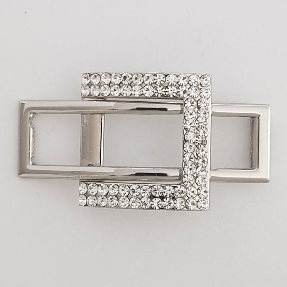 Boucle de ceinture Argent N&deg;19 Strass