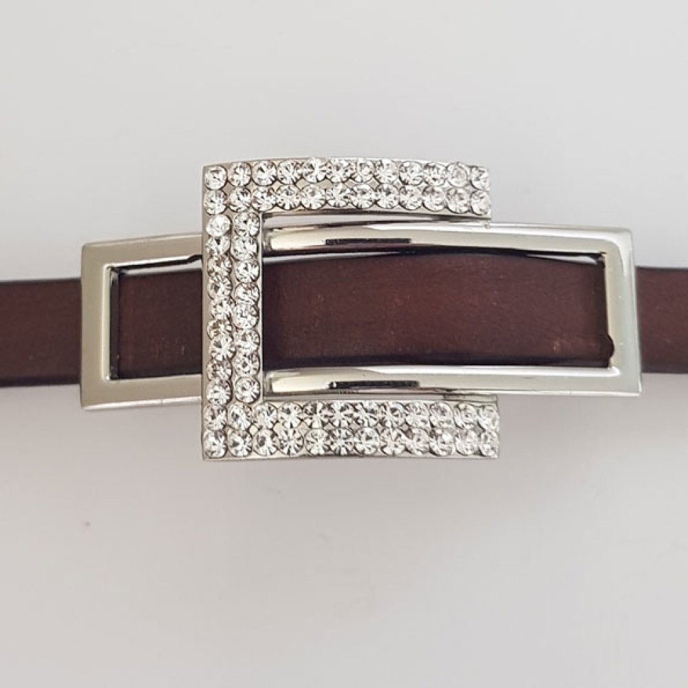 Boucle de ceinture Argent N&deg;19 Strass