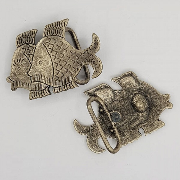 Boucle de ceinture Argent N&deg;18 Poissons