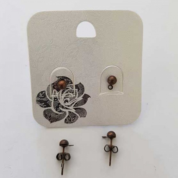 Boucles D'oreilles Tige Perceuse 14 x 4 mm Cuivre 01 x 2