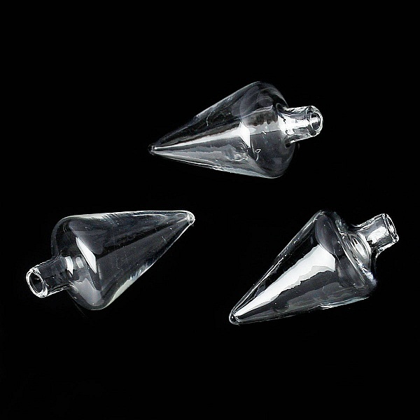 Boules en verre c&ocirc;ne 02 de 37mm 5 pi&egrave;ces