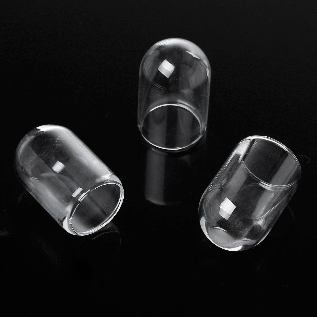 Boules en verre &agrave; remplir tube 02 de 38mm 3 pi&egrave;ces