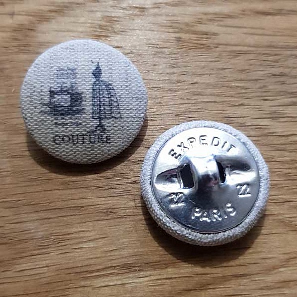 Bouton 22 mm recouvert tissus couture N&deg;11-01
