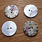 Bouton 2 trous Nacre 25 mm imprim&eacute; N&deg;04