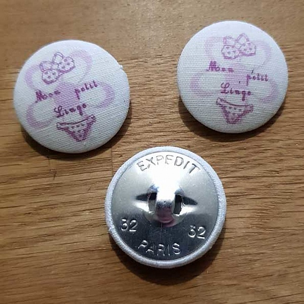 Bouton 32 mm recouvert tissus couture N&deg;12-02