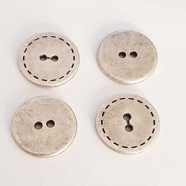Bouton Argent N&deg;23 de 23 mm Rond