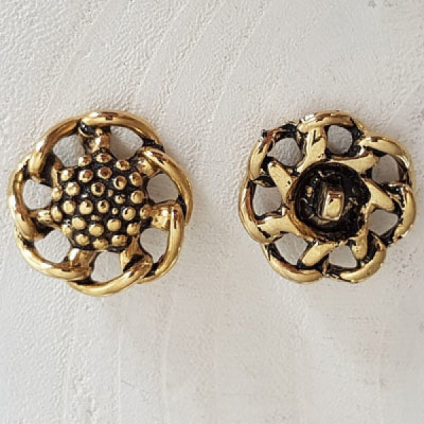 Bouton Dor&eacute; N&deg;02 de 18 mm Rond
