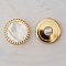 Bouton doré rond de 28 mm avec insert nacré.