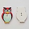 Bouton bois Chouette Rouge N&deg;01