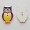 Bouton bois Chouette Violet N&deg;01