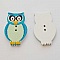 Bouton bois Chouette Bleu Clair N&deg;01