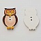 Bouton bois Chouette Marron Fonc&eacute; N&deg;01