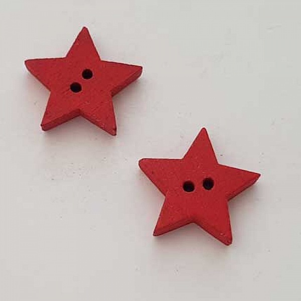 Bouton bois Etoile Rouge N&deg;02-01