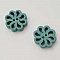 Bouton bois Fleur Vert D'eau N&deg;01-01