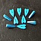 Bouton bois coeur bleu N&deg;02-01