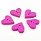 Bouton bois coeur mauve N&deg;01-01