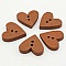 Bouton bois coeur marron N&deg;01-02