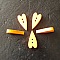 Bouton bois coeur orange N&deg;02-03