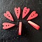 Bouton bois coeur rouge N&deg;02-06