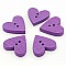 Bouton bois coeur violet N&deg;01-03