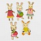Bouton bois lapin N&deg;01-05 x 5 pi&egrave;ces