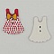 Bouton bois robe blanc N&deg;01-03