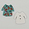 Bouton bois robe turquoise N&deg;02-03