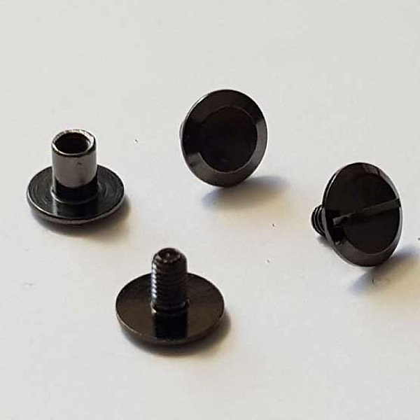 Bouton de col &agrave; visser 6 mm 01 Canon de Fusil en Zamak Plaqu&eacute; Argent a vis