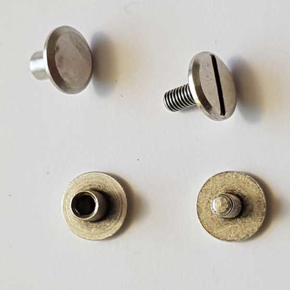 Bouton de col &agrave; visser 6 mm 02 Argent en Zamak Plaqu&eacute; Argent a vis