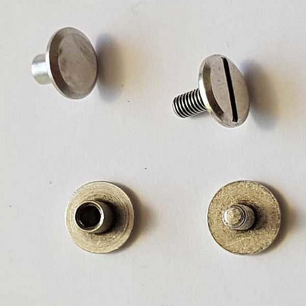 Bouton de col &agrave; visser 6 mm 02 Argent en Zamak Plaqu&eacute; Argent a vis