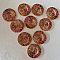 Bouton en bois fleurs 30 mm N&deg;11 x 10 pi&egrave;ces
