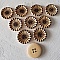 Bouton en bois fleurs 30 mm N&deg;15 x 10 pi&egrave;ces