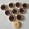 Bouton en bois fleurs 30 mm N&deg;16 x 10 pi&egrave;ces