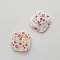 Bouton fantaisie Carr&eacute; &agrave; fleurs 14 mm N&deg;01