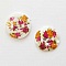 Bouton fantaisie Rond &agrave; fleurs 18 mm N&deg;02