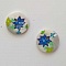 Bouton fantaisie Rond &agrave; fleurs 18 mm N&deg;03