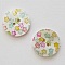 Bouton fantaisie Rond &agrave; fleurs 18 mm N&deg;07