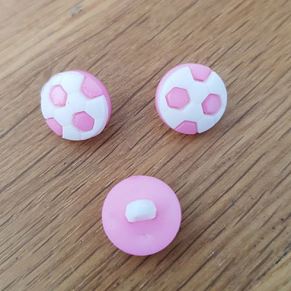 Bouton fantaisie &agrave; motifs pour enfants ballon de foot N&deg;02 rose clair