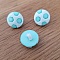 Bouton fantaisie &agrave; motifs pour enfants ballon de foot N&deg;10 turquoise